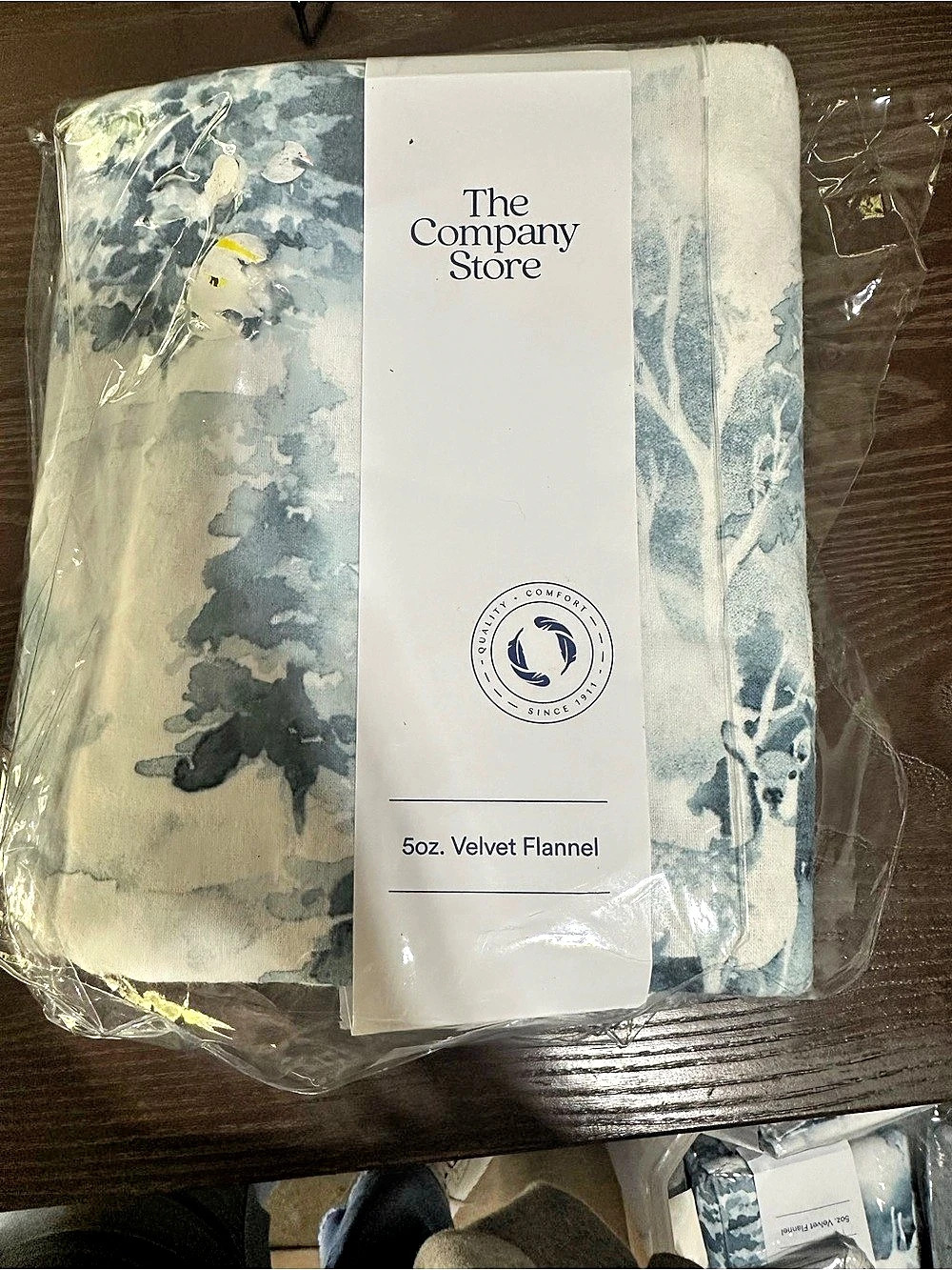 The Company Store Fireside Snowy Day Duvet Cover Blue & White Twin XL NWT
